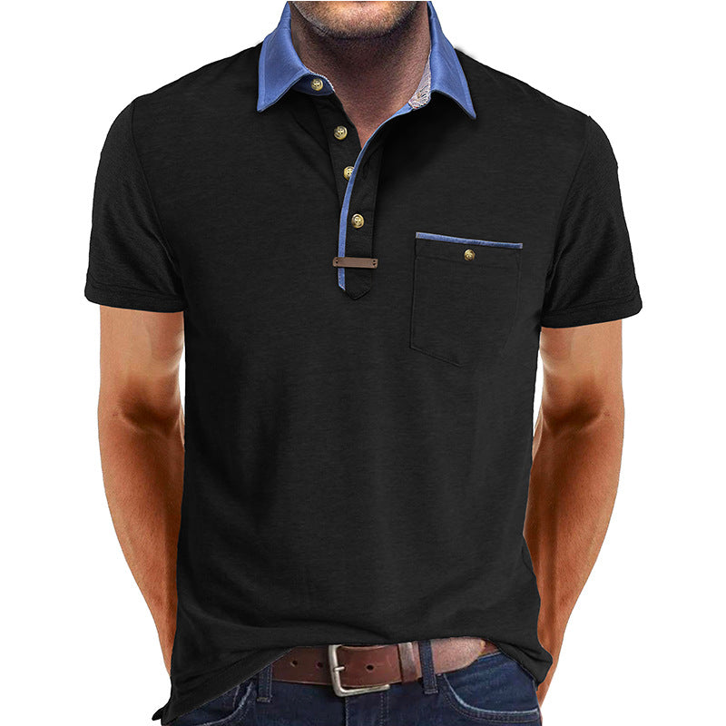 Men's Euro-American Lapel T-shirt