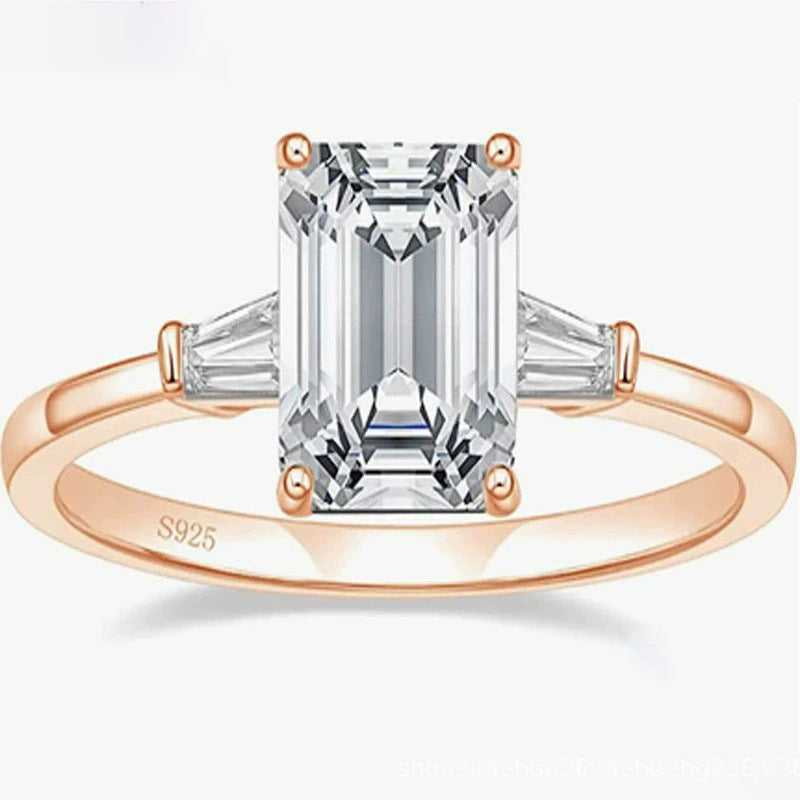 S925 Emerald Zircon Ring