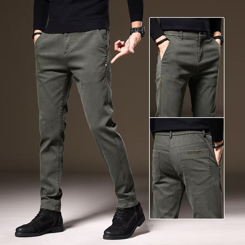 Men's Straight Business Thick Trousers