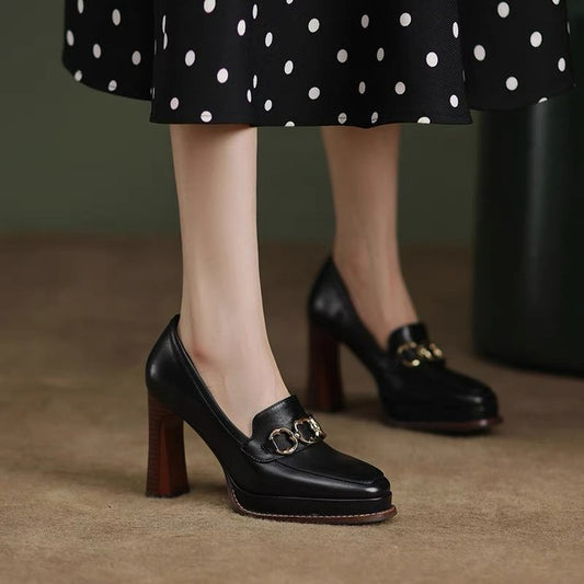 British Retro Casual High Heels