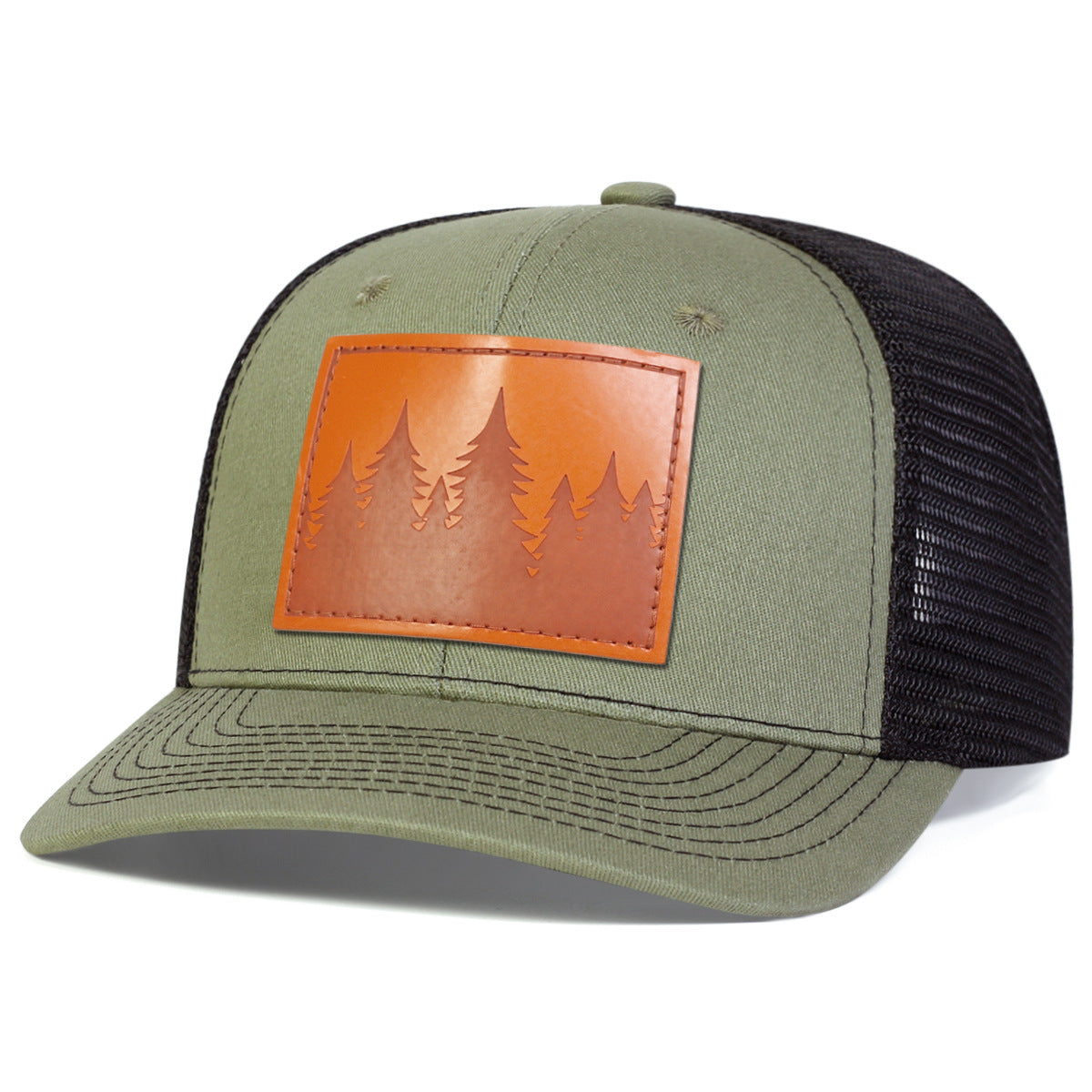 Leather Curved Brim Baseball Cap