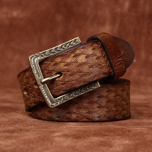 Men’s Diamond Carved Denim Belt