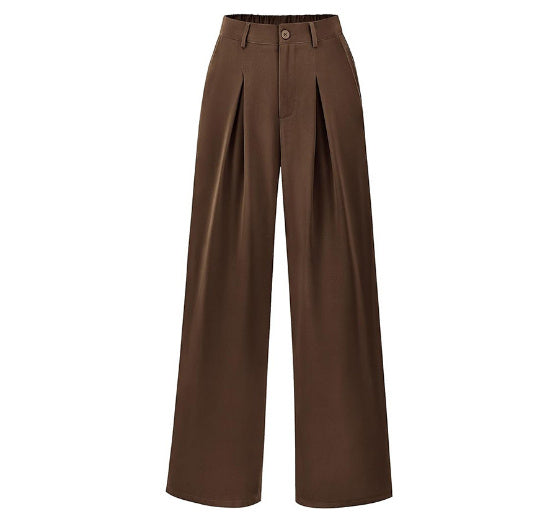 Women's French Pleated Wide Trousers