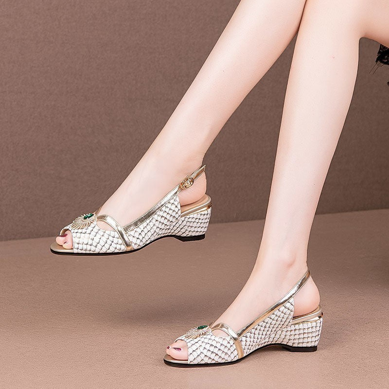 Women’s Leather Fish Mouth Sandals
