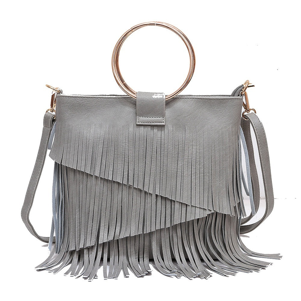 Iron Portable Irregular Tassel Bag