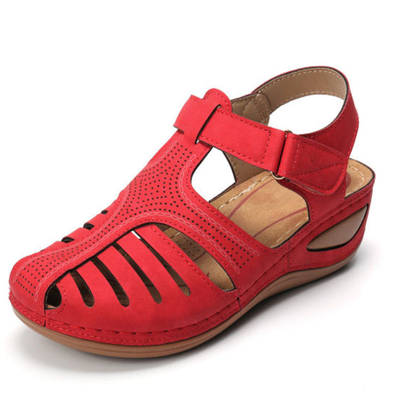 Women’s Plus Size Retro Wedge Sandals