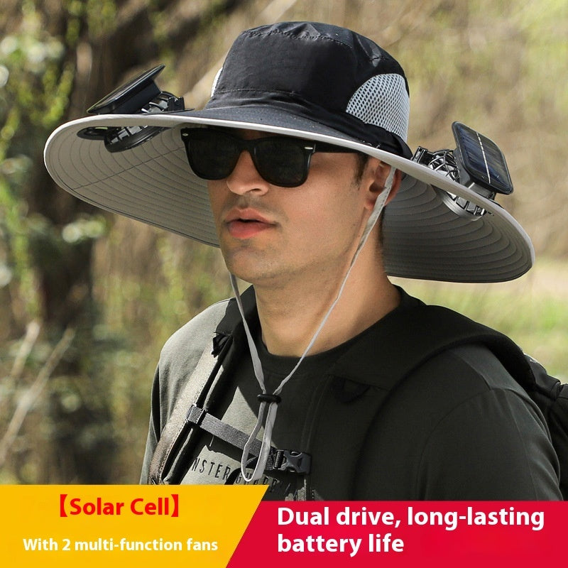 Twin Fan Solar Rechargeable Sunshade Hat