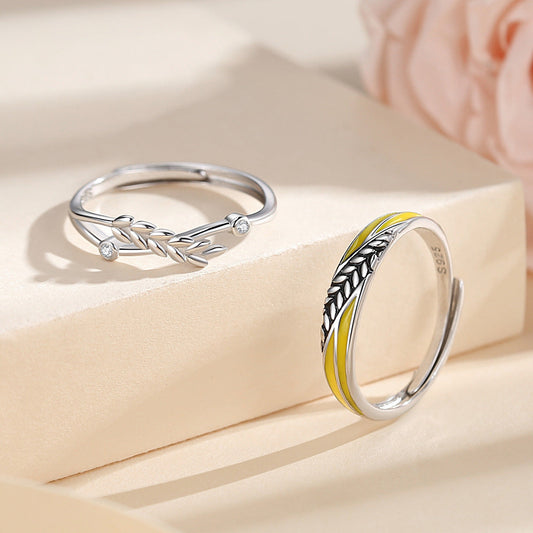 S925 Silver Happy Couple Ring