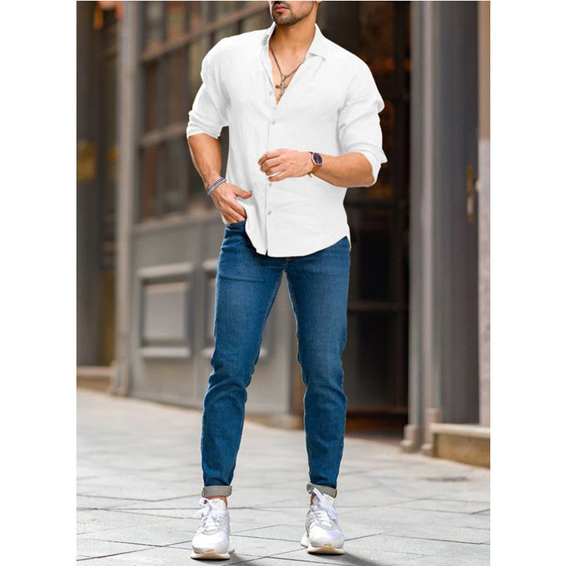Men's Loose Popular White Shirt