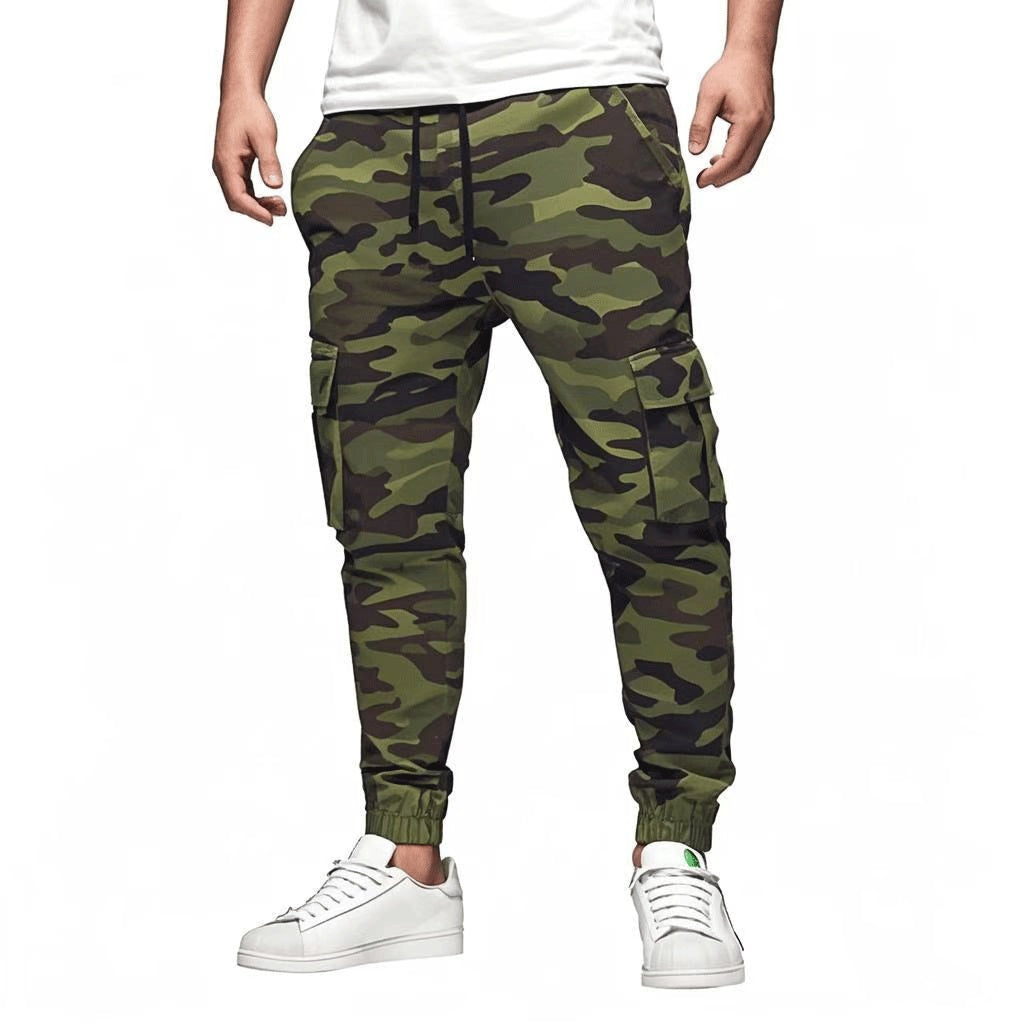 Men's Multi-pocket Drawstring Casual Overalls