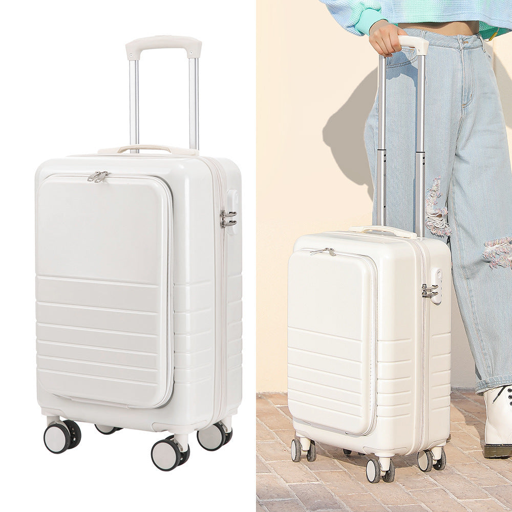 Large Capacity Suitcase with Front Lid and Pull Rod
