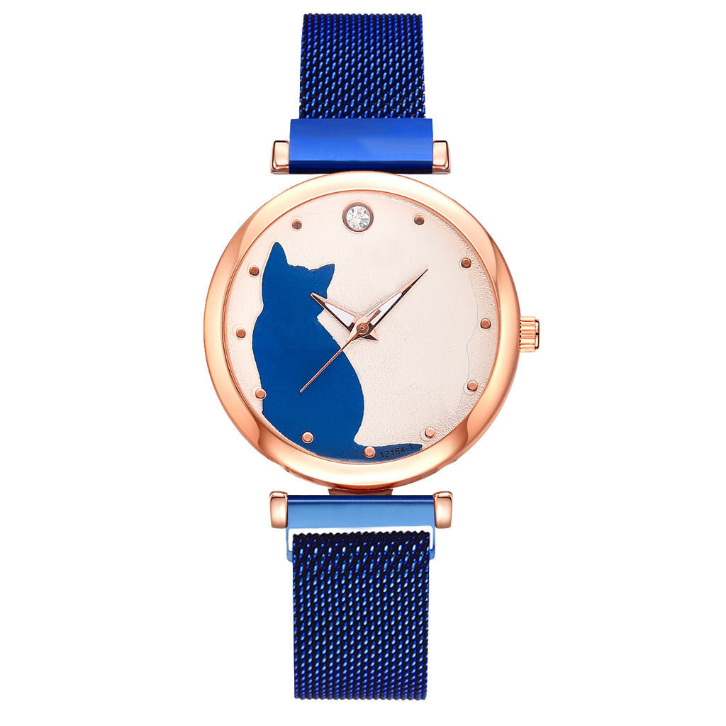 Cat Quartz Watch Bracelet Set