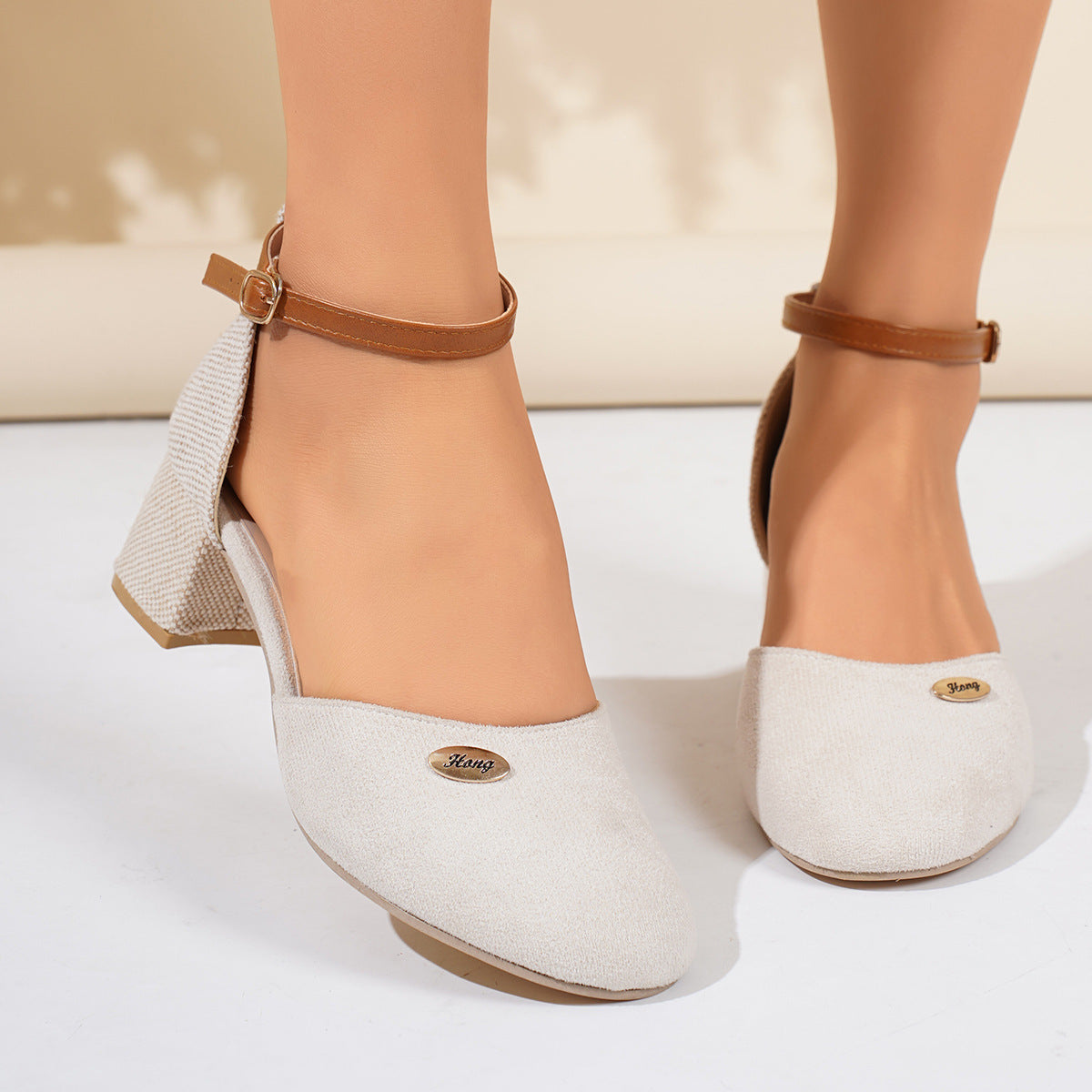 Plus Size Color Block Closed Toe Sandals