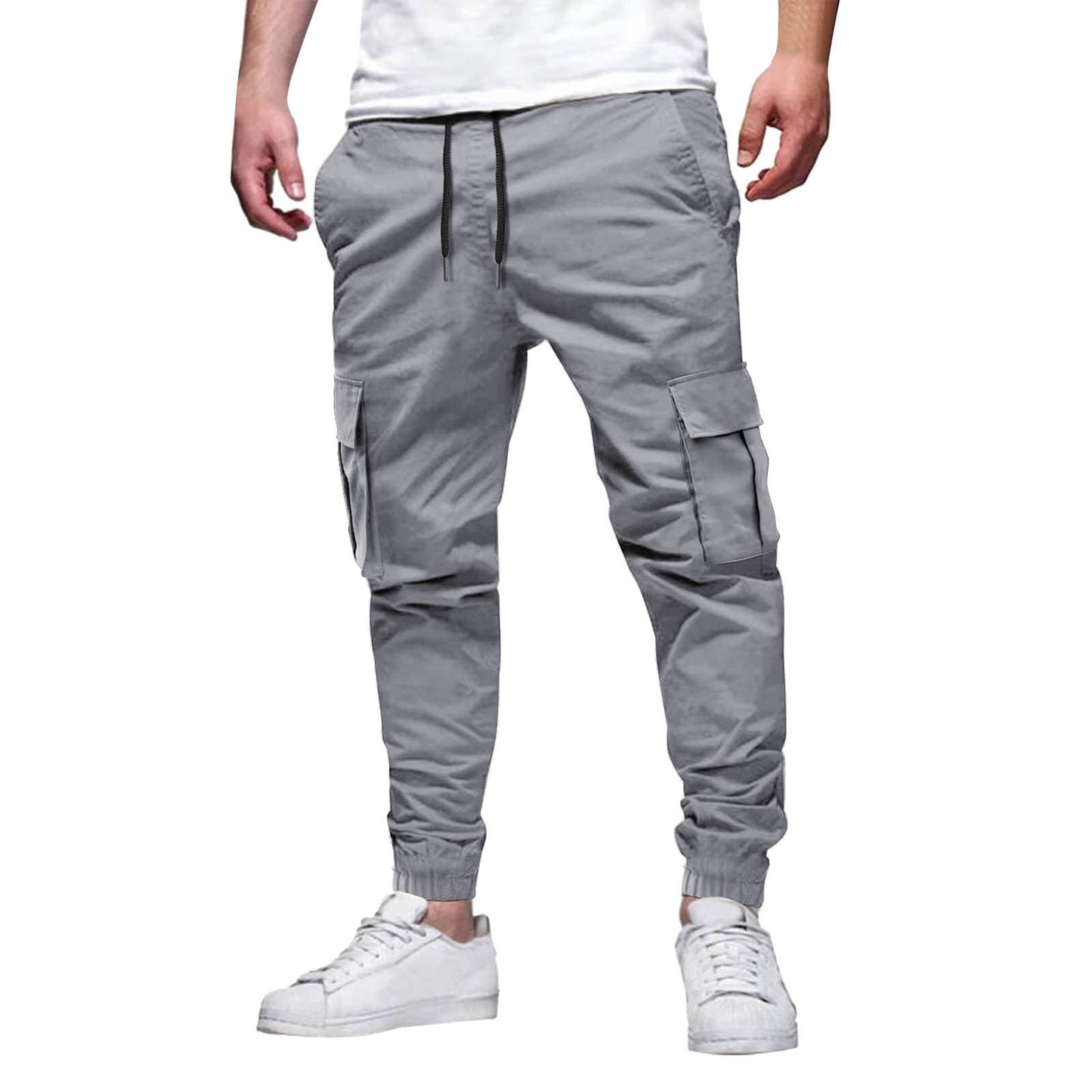 Men's Multi-pocket Drawstring Casual Overalls