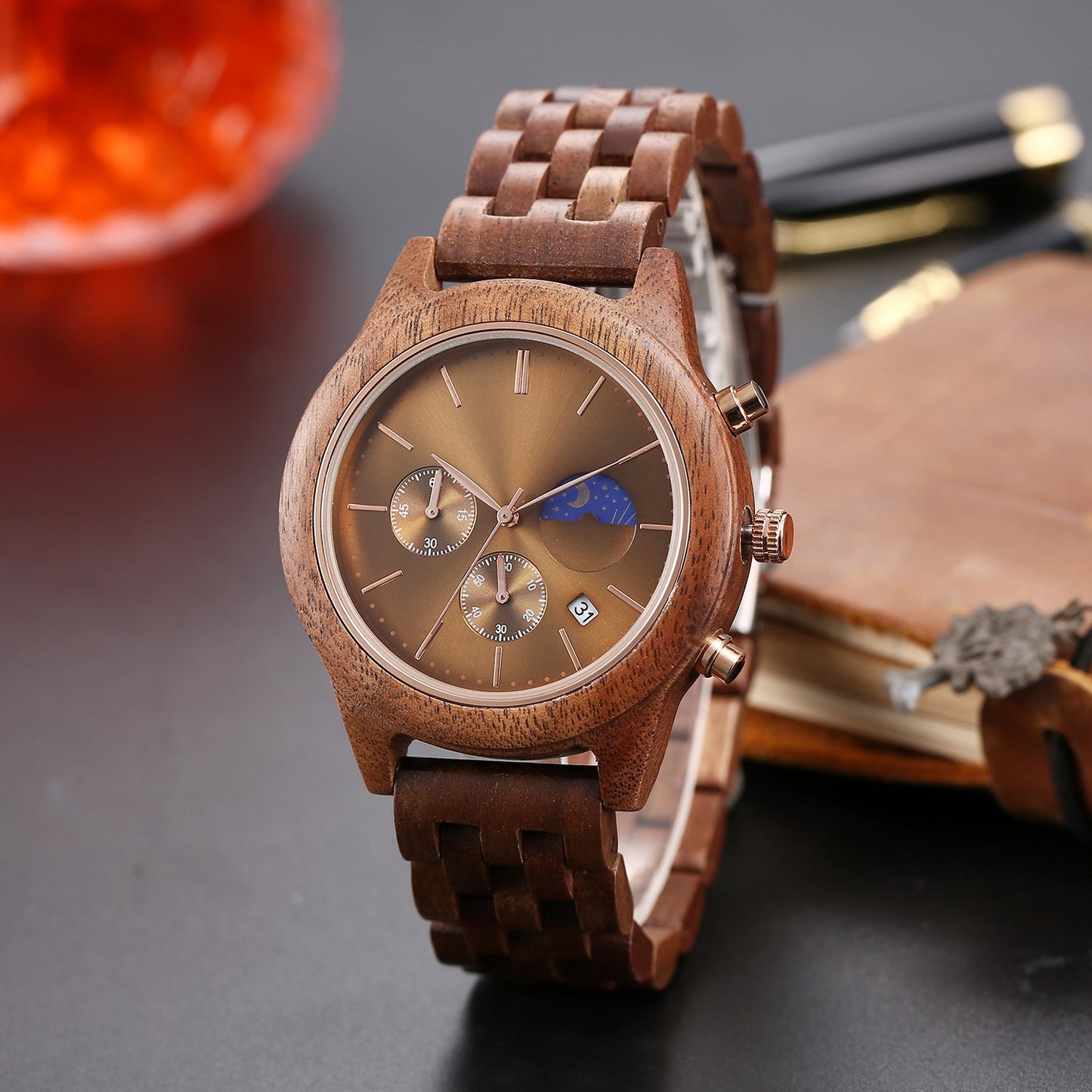Quartz Men’s Wood Watch