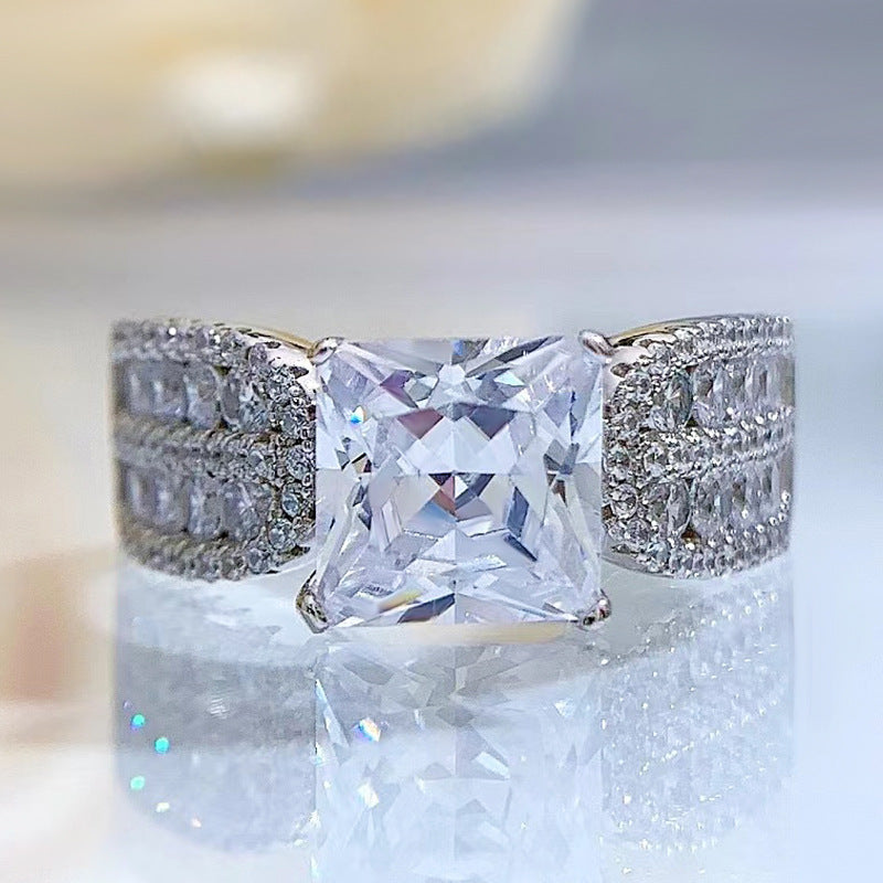 S925 Silver Zircon Wedding Ring
