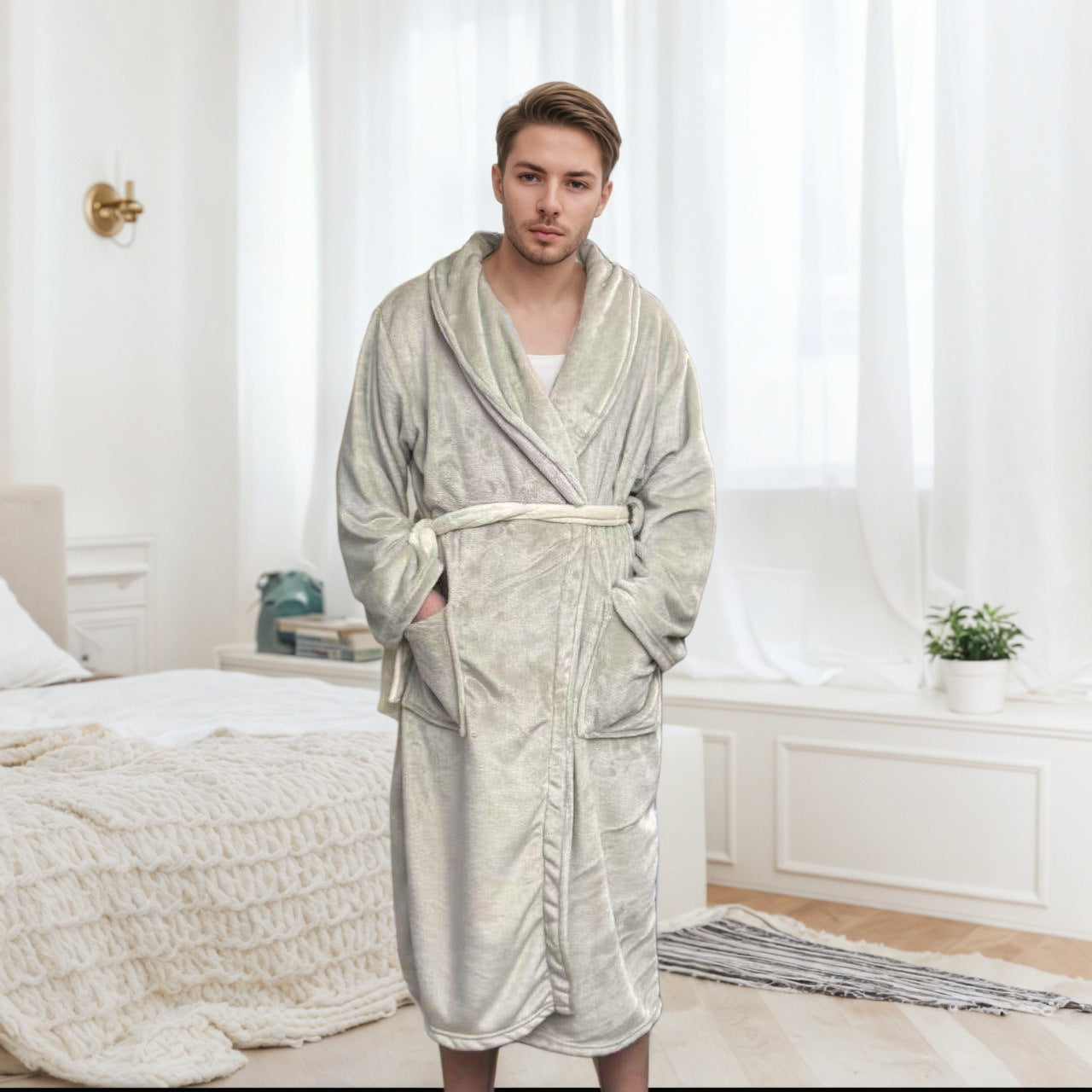 Couple Long Bathrobe Pajamas