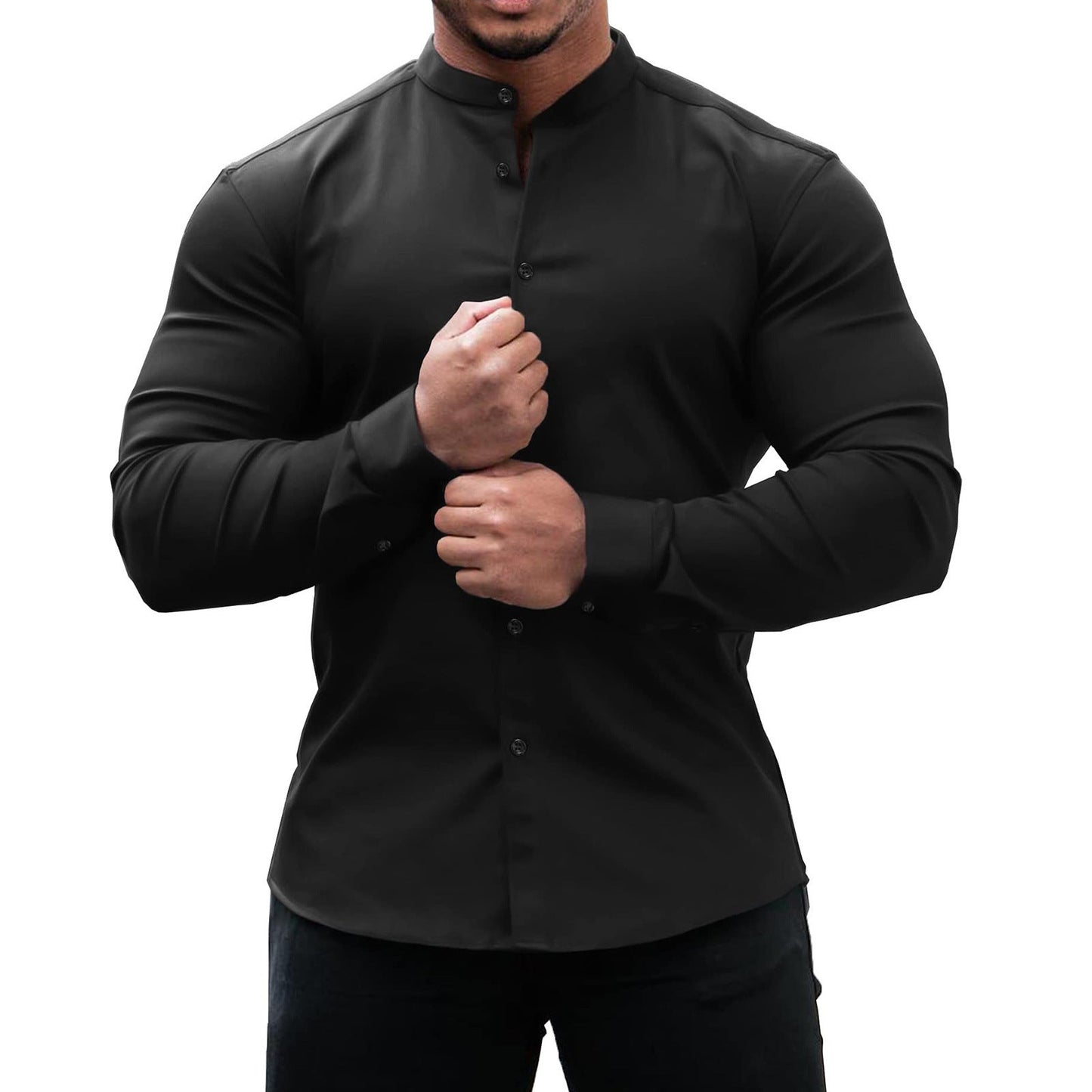 Men’s Long Sleeve Slim Button Shirt