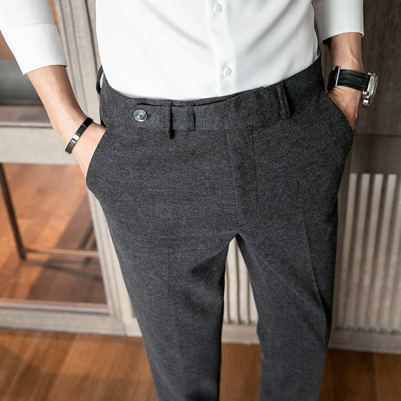 Slim-fit Thick Wool Autumn Winter Pants