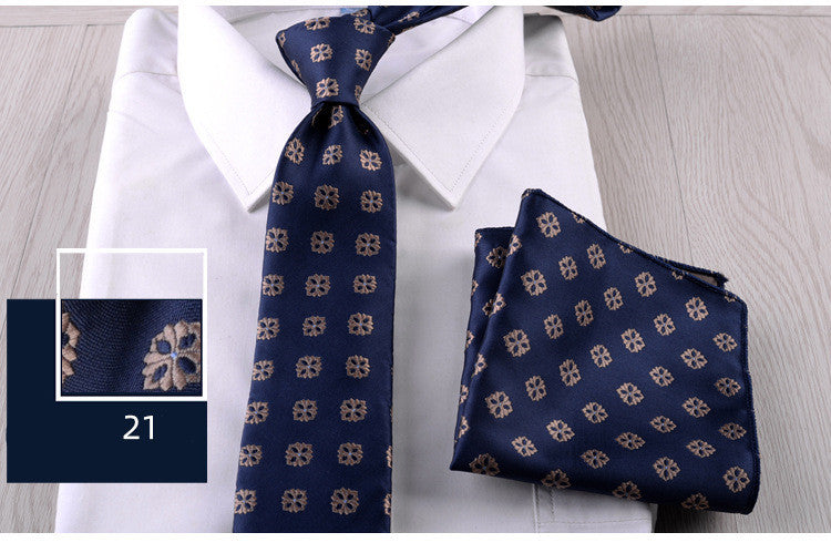 Business Formal Wear Tie and Pocket Square Set