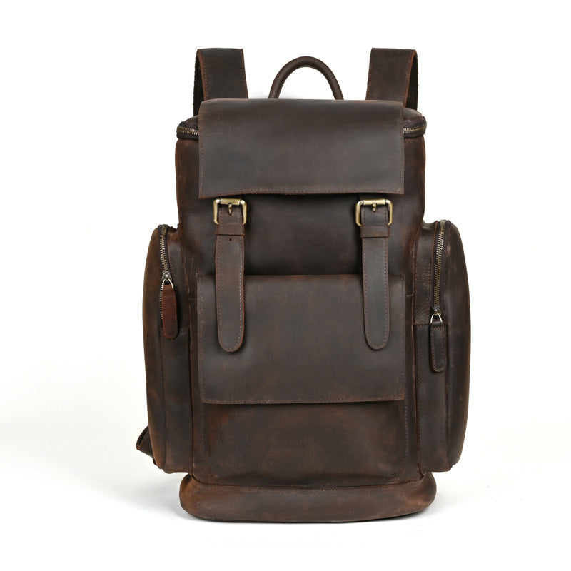 Crazy Horse Leather Men's Backpack