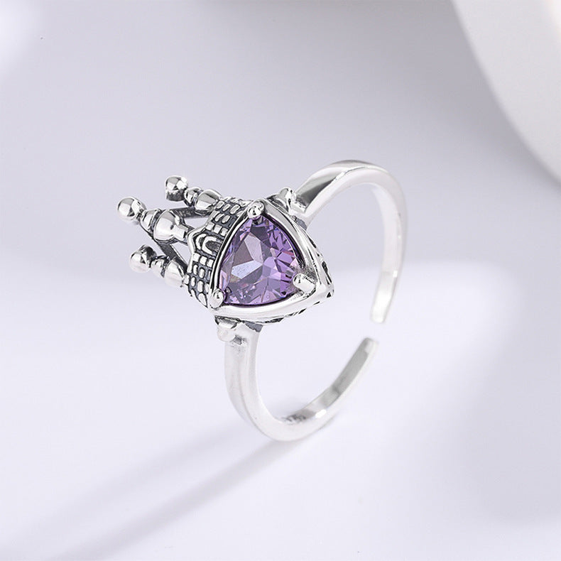 S925 Sterling Silver Castle Ring