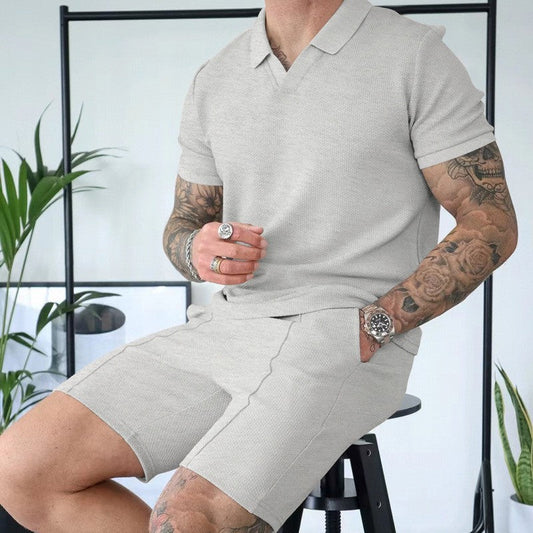 Men's Polo Lapel Two-piece Suit