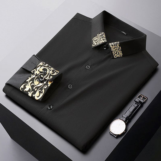 Men's Loose Embroidered Long Sleeve Shirt