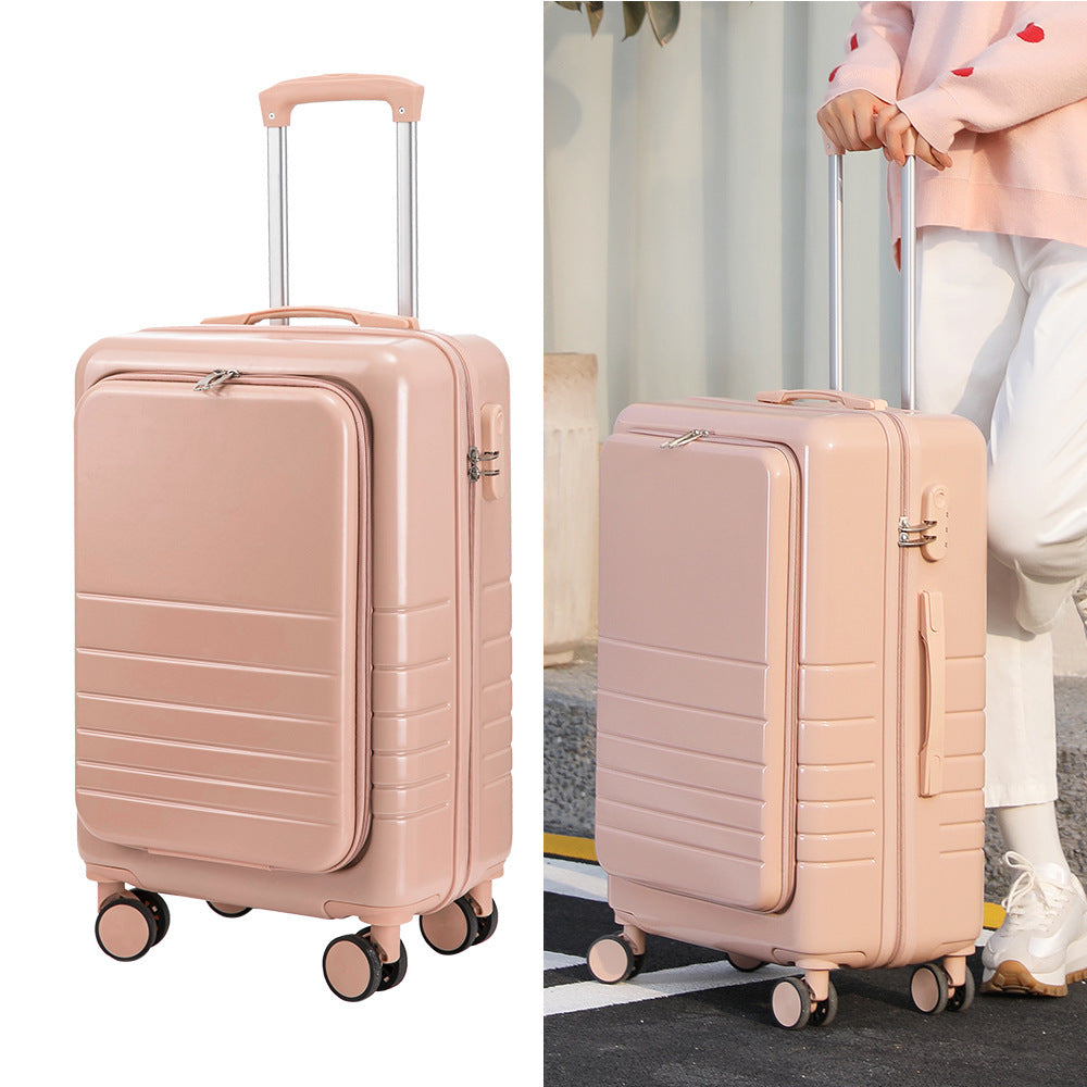 Large Capacity Suitcase with Front Lid and Pull Rod