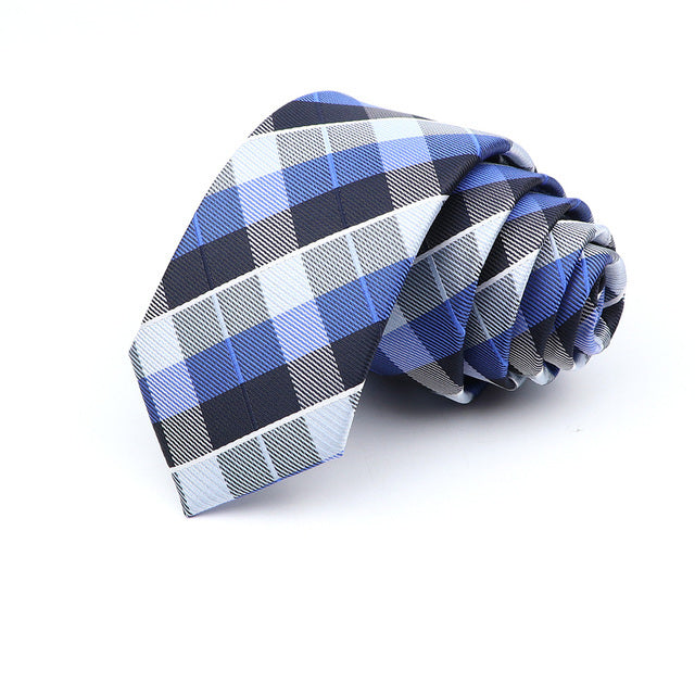 6cm Slim Polyester Plaid Tie