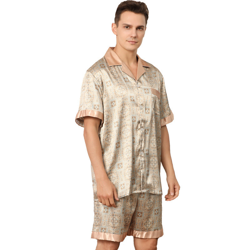 Men's Summer Printed Short-sleeve Pajamas