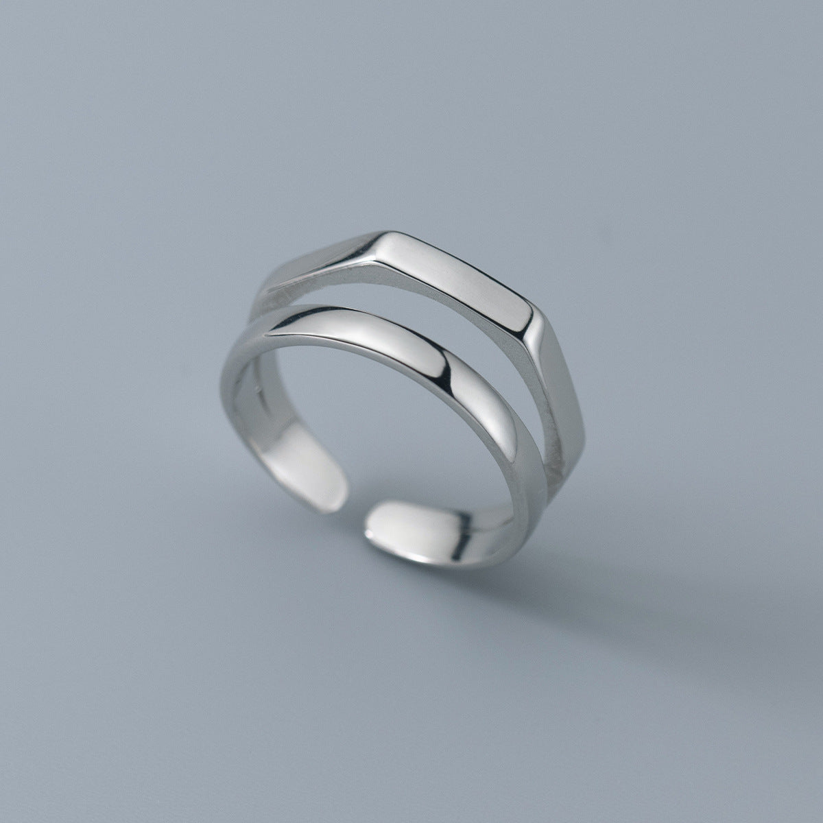 S925 Silver Double Layer Ring