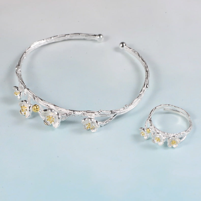 S925 Sakura Branch Bracelet
