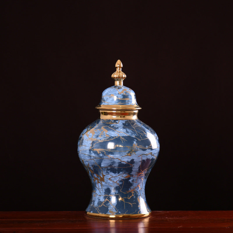 Luxury Black & Blue Ceramic Decor