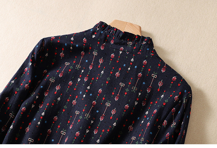 Cotton Linen Floral Dress