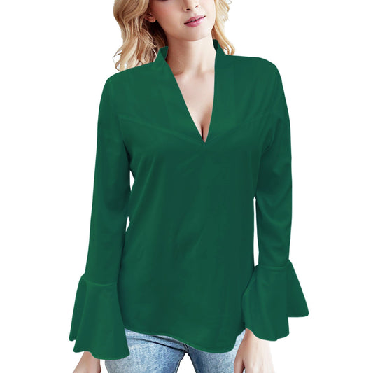 Elegant Lotus Leaf Sleeve Top