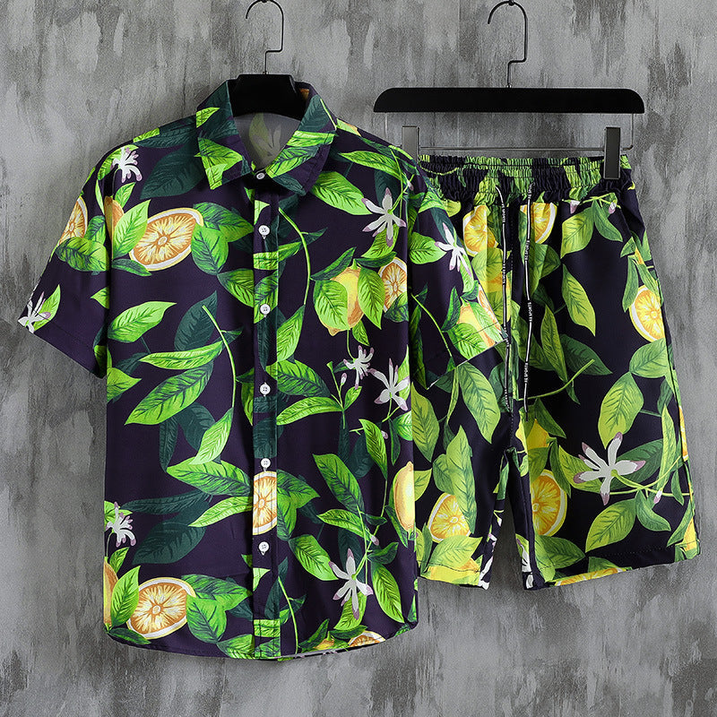 Beach Printed Men's Two-piece Suit