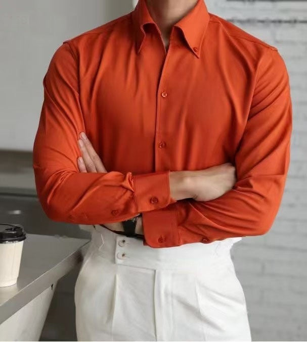 Men’s Long Sleeve Business Slim Shirt