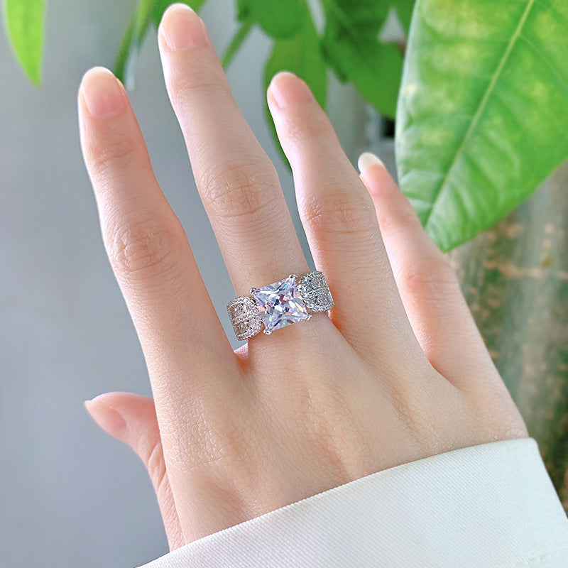 S925 Silver Zircon Wedding Ring