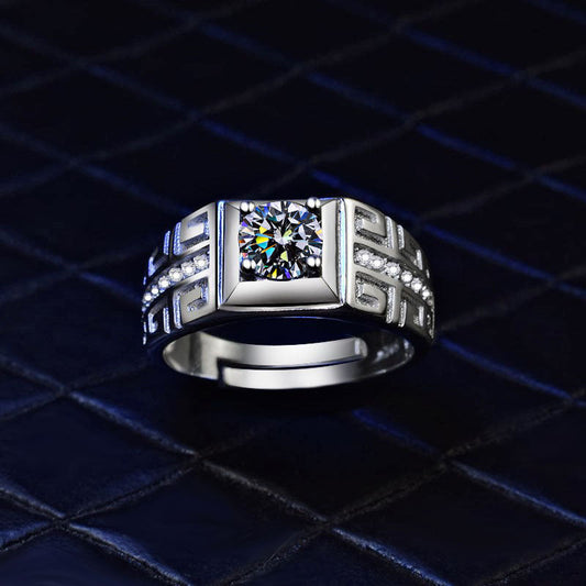 S925 European American Couple Ring