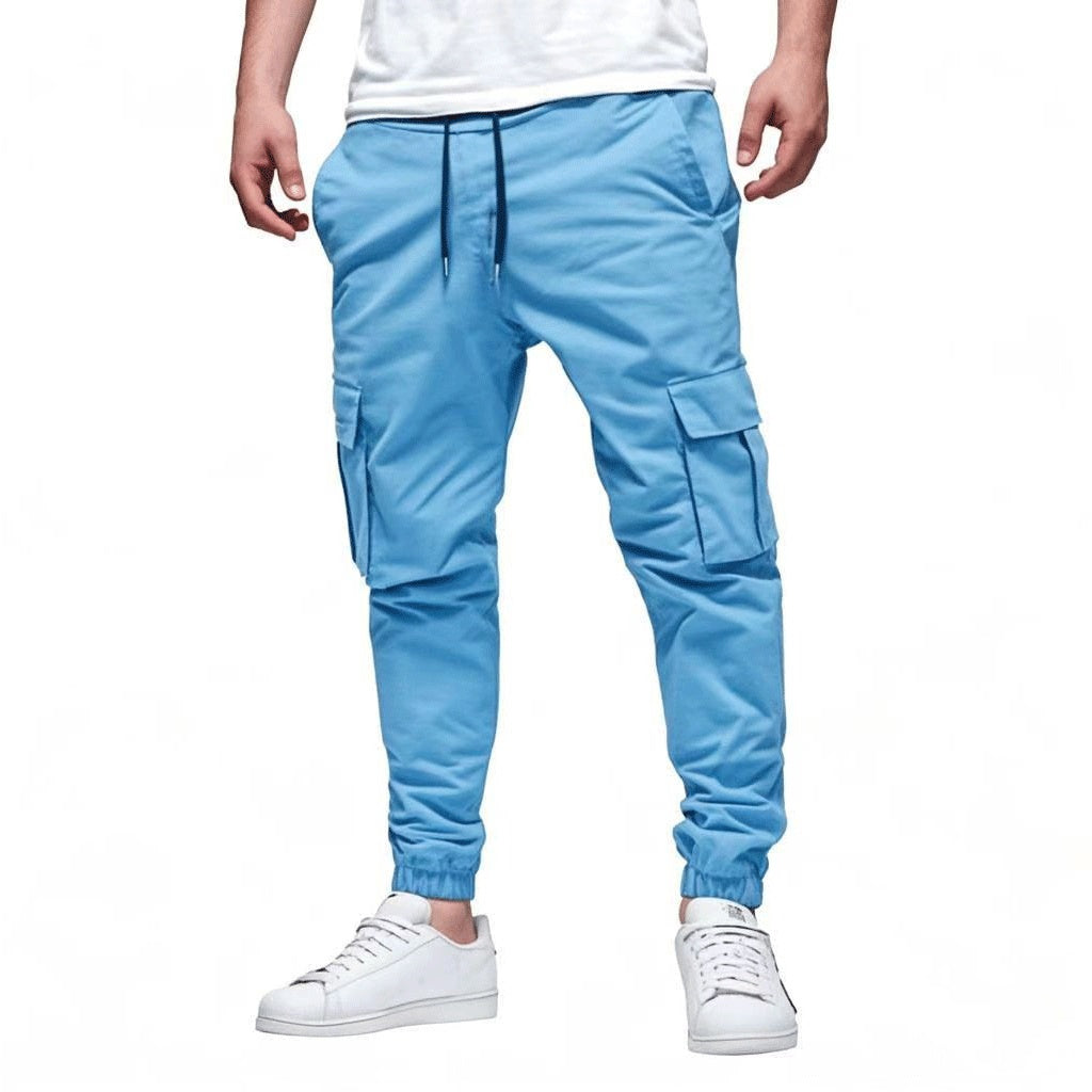 Men's Multi-pocket Drawstring Casual Overalls