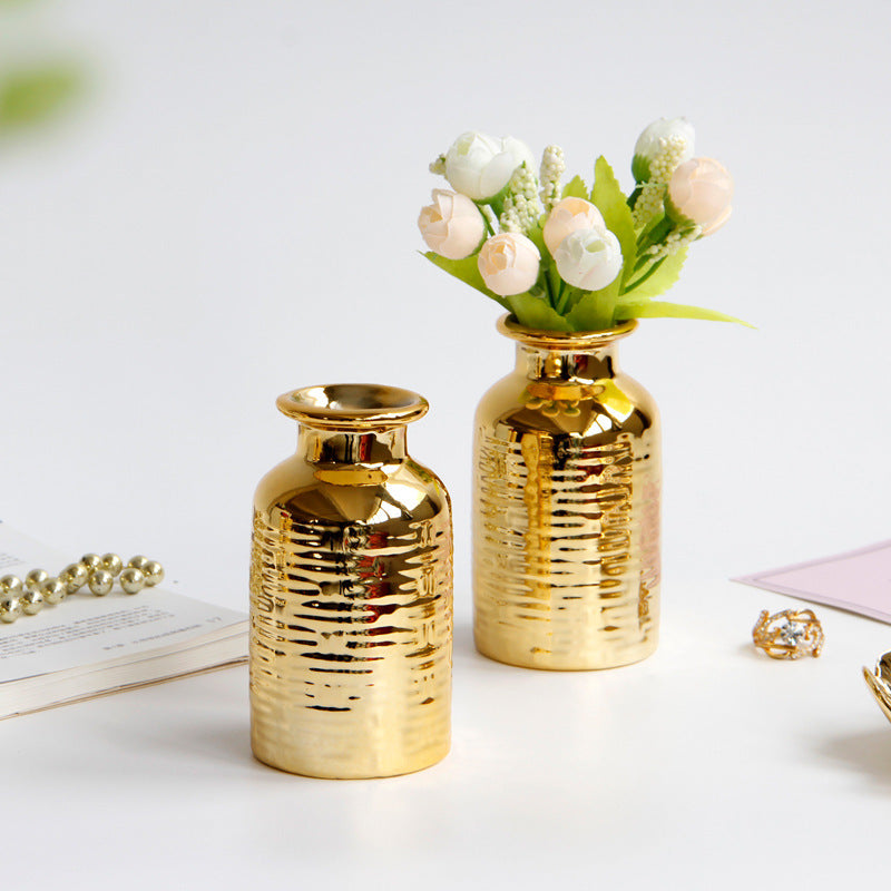 Elegant Gold Embossed Vase