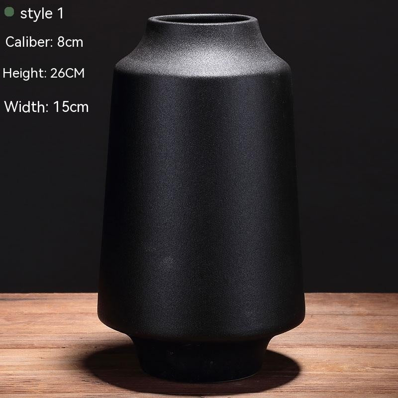 Black Ceramic Vase Decor