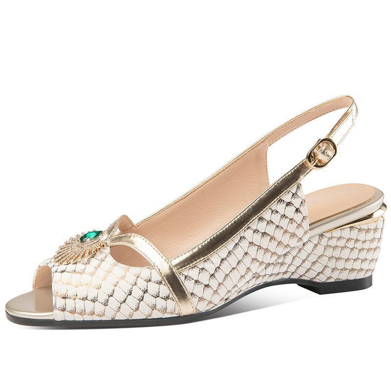 Women’s Leather Fish Mouth Sandals