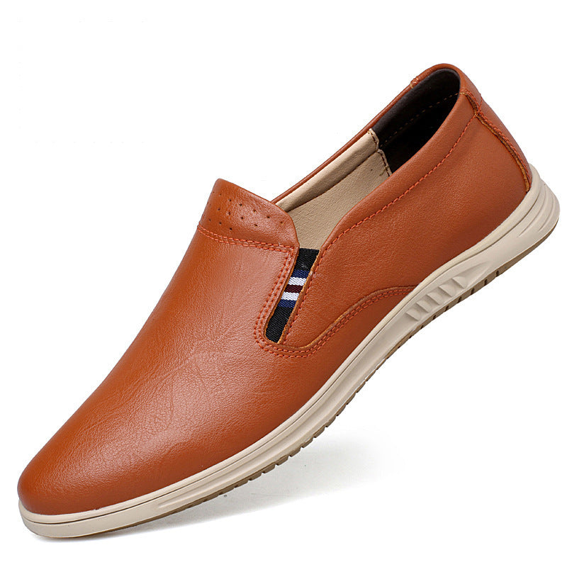 Casual Low-top Two-layer Cowhide Flat Shoes