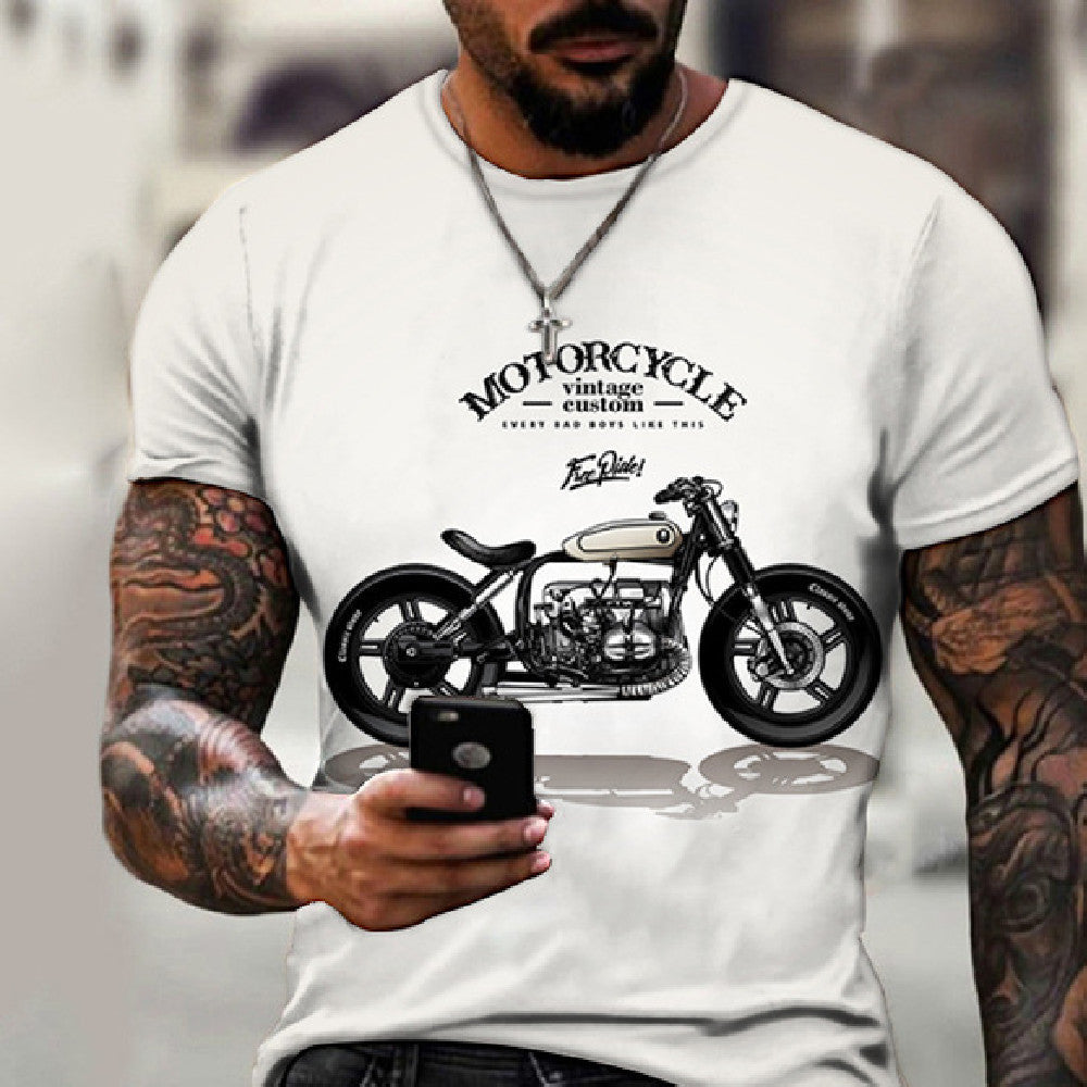 Vintage Motorcycle 3D Print T-shirt