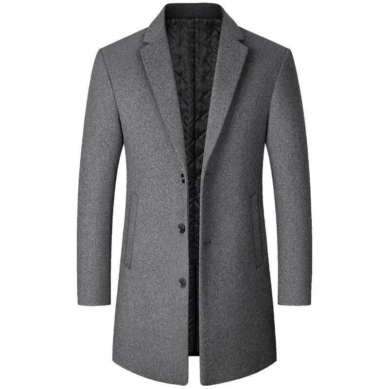 Men's Wool Trench Coat Winter