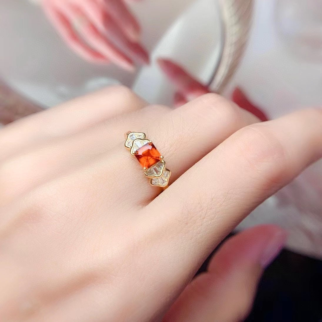 925 Silver Garnet Ring