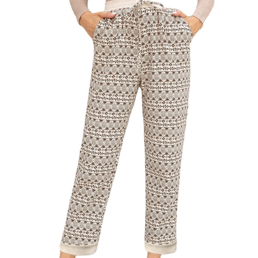 Ladies Printed Lace Loose Pants