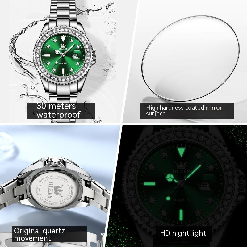 Diamond Quartz Stainless Steel Watch